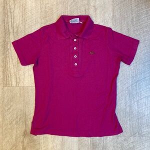 Magenta Lacoste Polo Shirt y2k